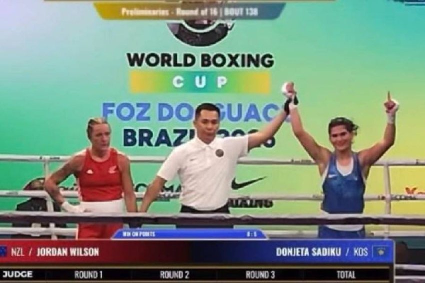 Donjeta Sadiku triumfon me dominim në Kupën e Botës të Boksit në Brazil