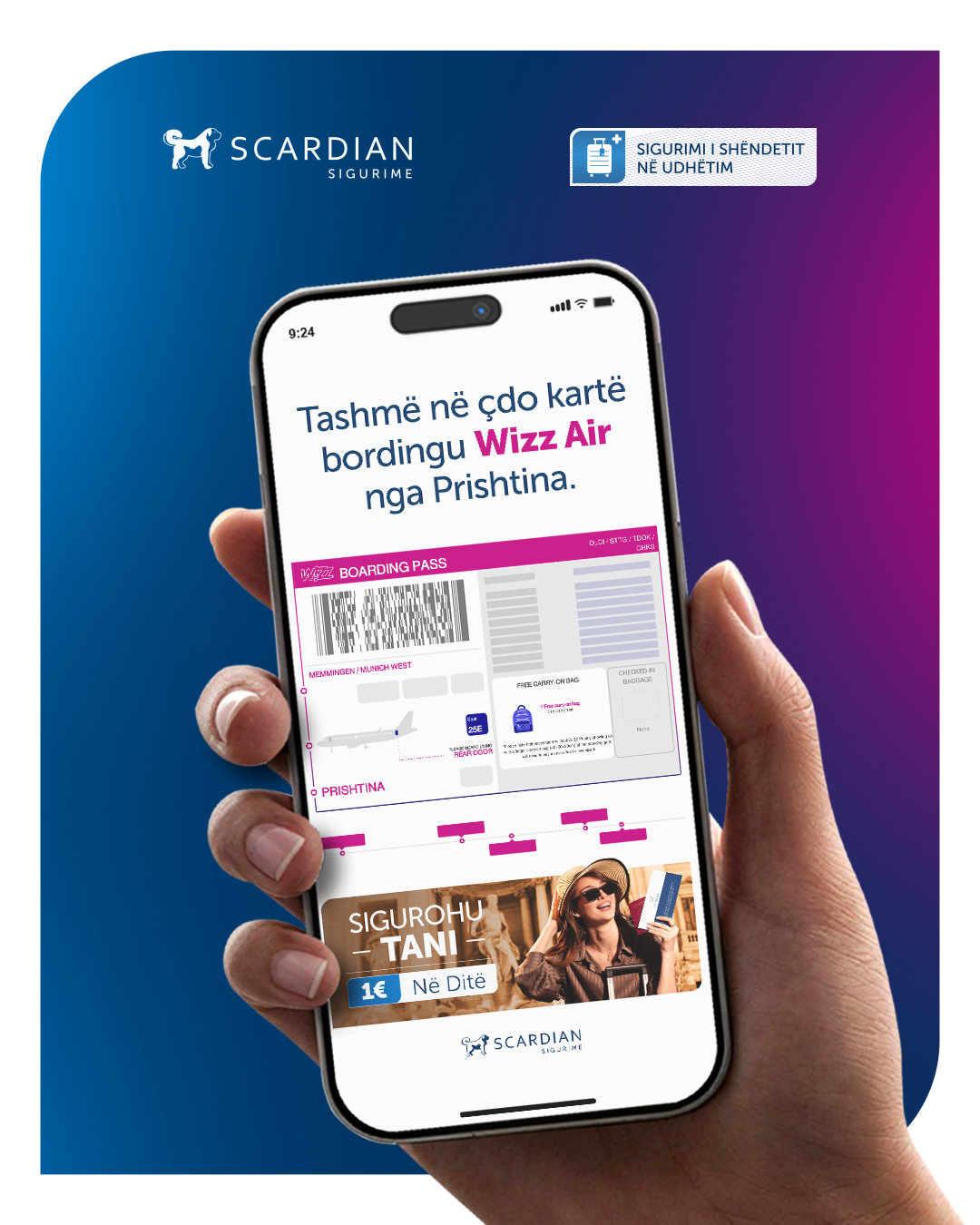 Sigurimi i udhëtimit bëhet pjesë e biletës me bashkëpunimin Scardian dhe Wizz Air