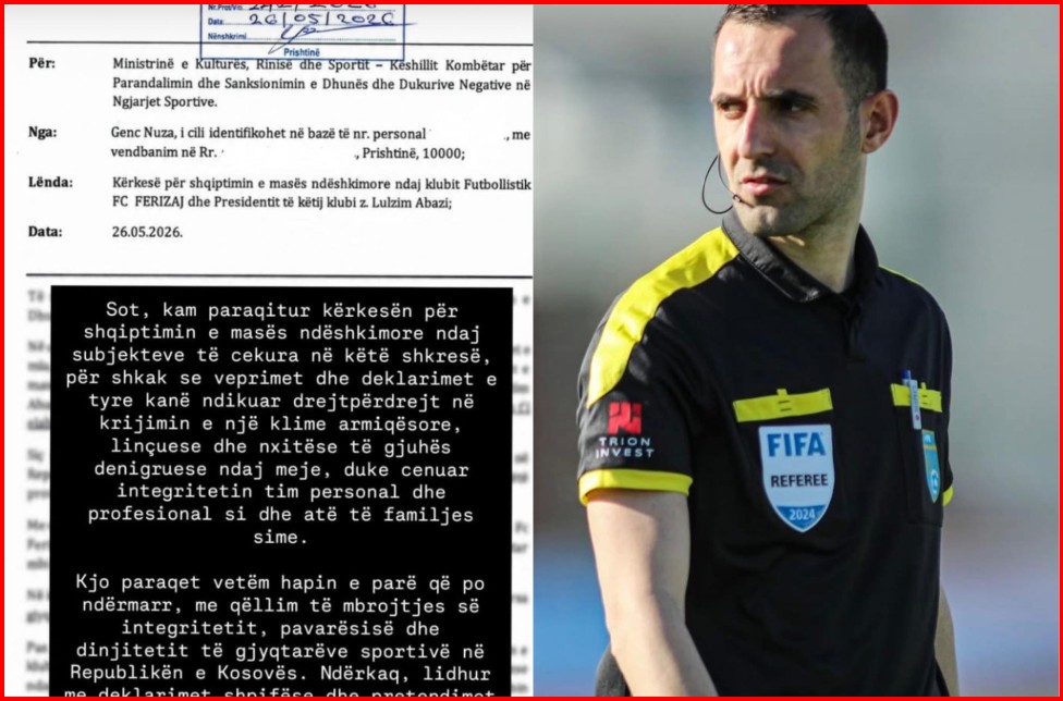 Genc Nuza ka kërkuar masa ndëshkimore ndaj FC Ferizajt dhe presidentit Lulzim Abazi për veprimet dhe deklaratat denigruese ndaj tij.