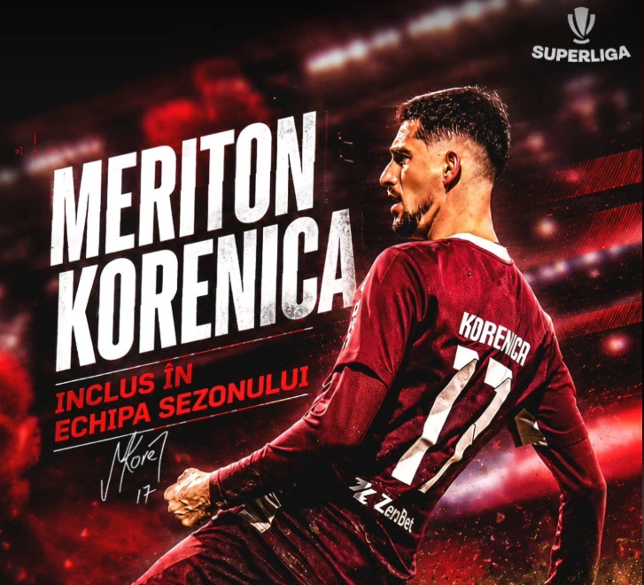 Meriton Korenica, mesfushori i shkëlqyer në ekipin më të mirë të kampionatit rumun