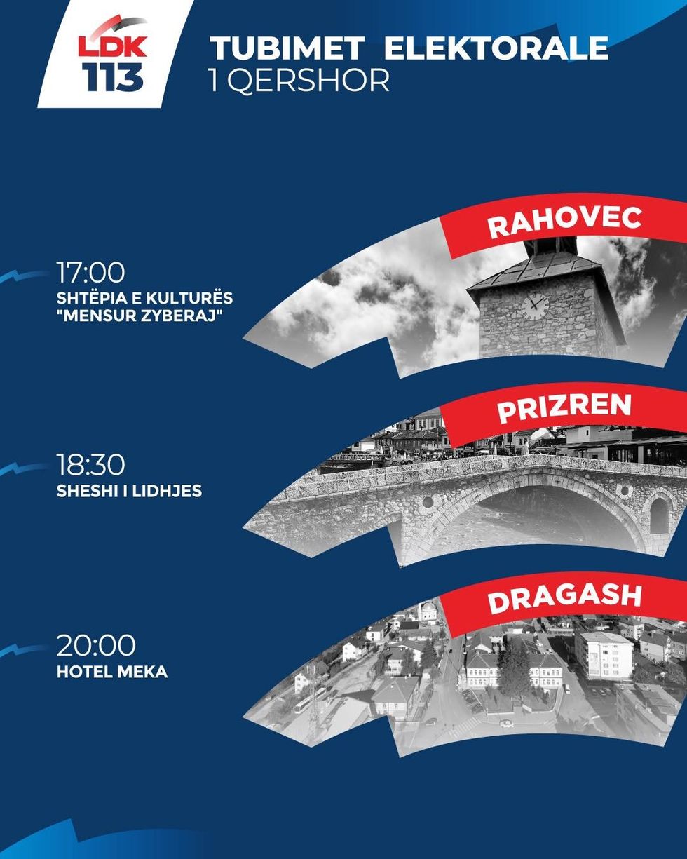 Fushata zgjedhore në Kosovë: Tubime të shumta në qytete të ndryshme