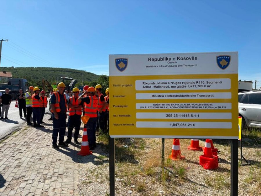 Nis rikonstruktimi i rrugës Arllat–Malishevë me investim mbi 1.8 milionë euro