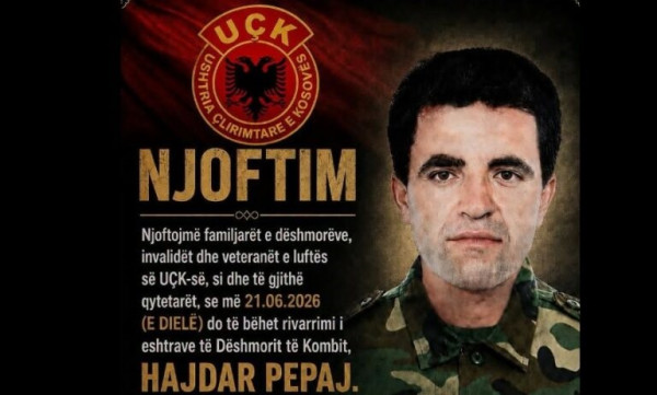 Sot mbahet ceremonia e rivarrimit të dëshmorit Hajdar Pepaj në varrezat e fshatit Kodrali të Deçanit pas identifikimit të mbetjeve të tij përmes analizës shkencore të ADN-së.