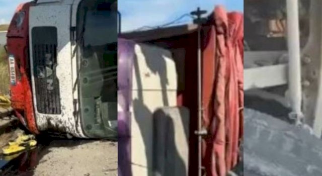 Kamioni i përmbysur bllokon rrugën Elbasan-Peqin, hetimet në vazhdim