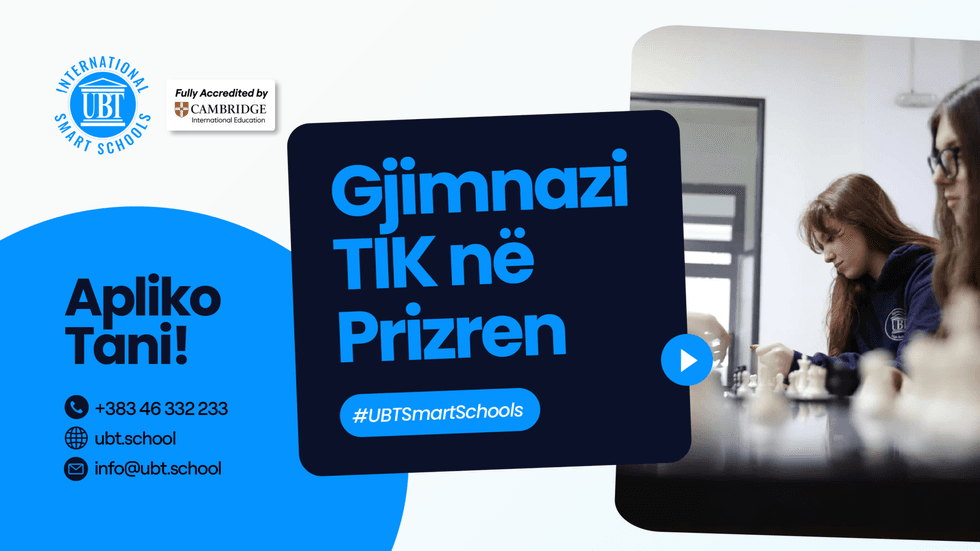 Prizreni hap dyert e arsimit të së ardhmes me Gjimnazin TIK të UBT International Smart Schools