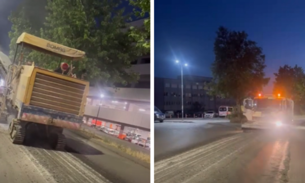 Punimet intensive në rrugën që lidh rrethin e Flamurit me QKUK-në në Prishtinë