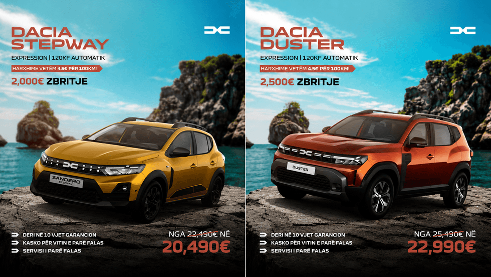 Superoferta e verës për modelet ekonomike Dacia – kurseni deri në 2,500 euro