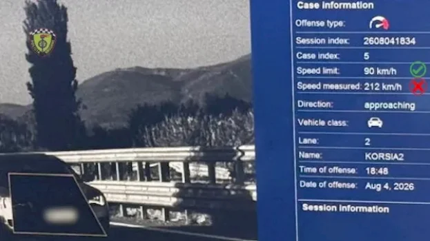 Shpejtësia vret: shoferi kapet me 212 km/h dhe gjobitet rëndë në Milot–Laç