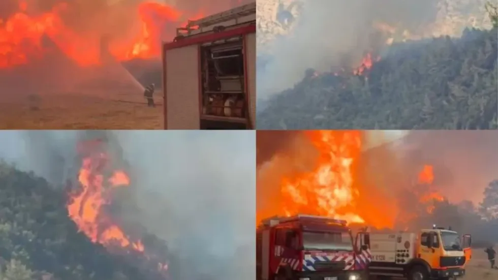 Zjarrfikësit evakuojnë banorët në lagjen “Abaze” të Krujës për shkak të zjarreve që rrezikojnë zonën.