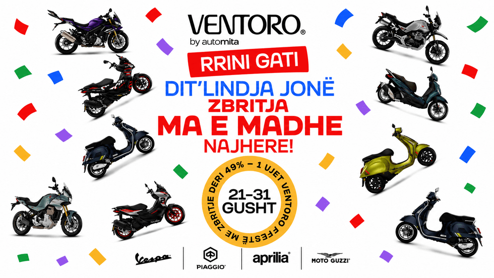 Zbritje rekord deri në 49% për motorët Vespa dhe më shumë nga Ventoro Motors