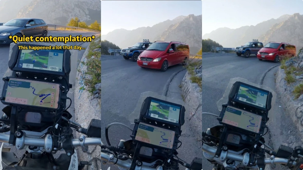 Rruga Shkodër–Theth, shoferi i furgonit që rrezikoi motoristin rumun dënohet me gjobë dhe i merret patenta.