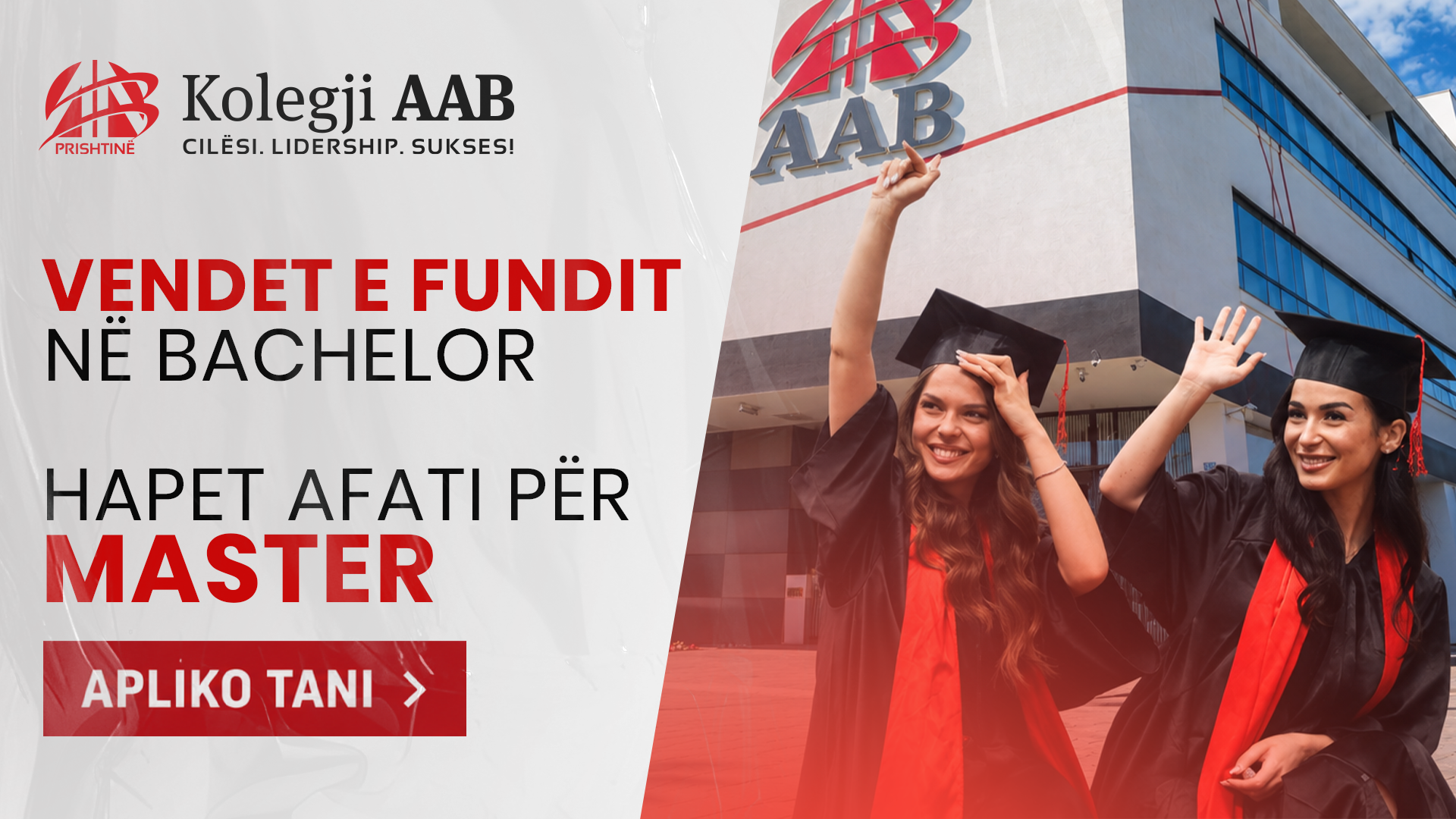 Kolegji AAB mbush vendet e fundit në Bachelor dhe hap konkursin për Master