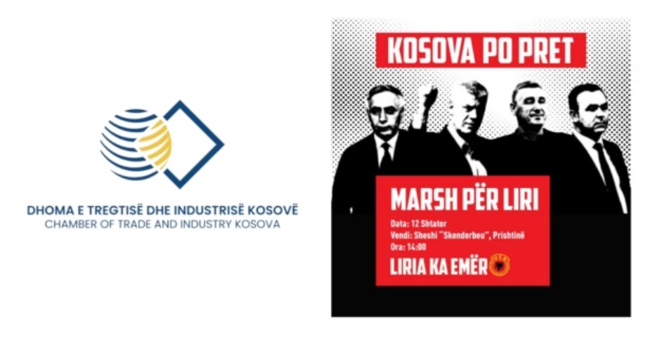 Dhoma e Tregtisë mbështet marshin qytetar për liri në Prishtinë