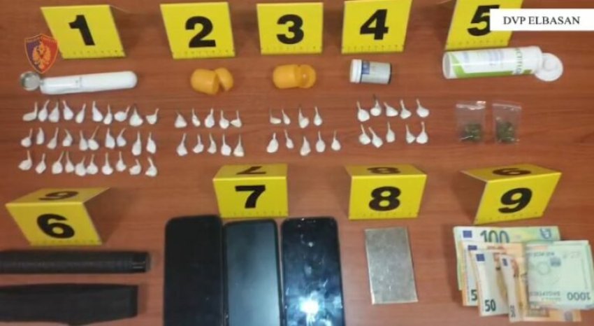 Arrestohen dy persona në Elbasan për trafik droge dhe moskallëzim krimi