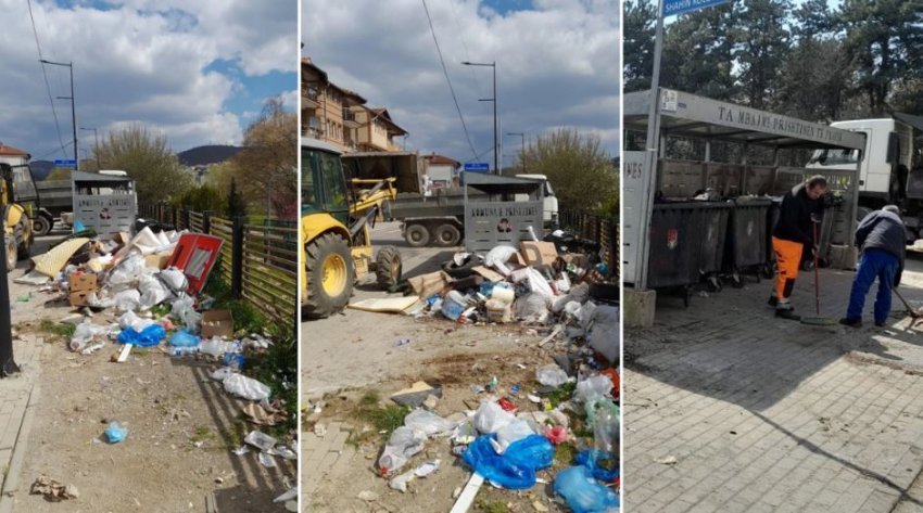 Pastrimi i rrugës “Sami Frashëri” dhe paralajmërimi për gjoba ndaj mbeturinave vëllimore