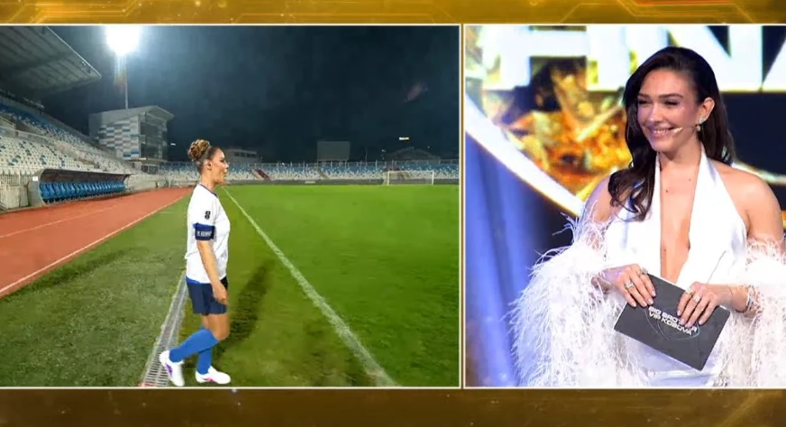 Hygerta Sako surprizon duke luajtur në finalen e Big Brother VIP Kosova në stadiumin "Fadil Vokrri"