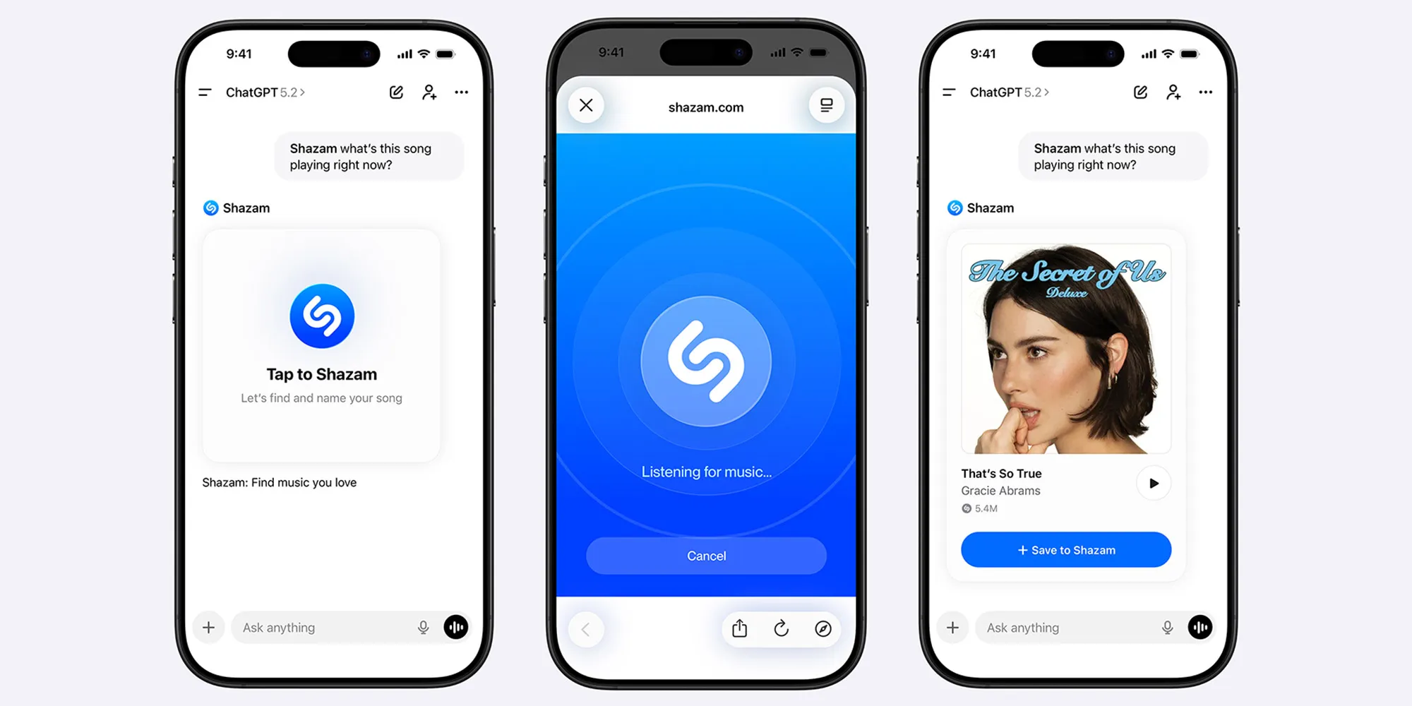 ChatGPT integron Shazam për njohjen e këngëve direkt në platformë
