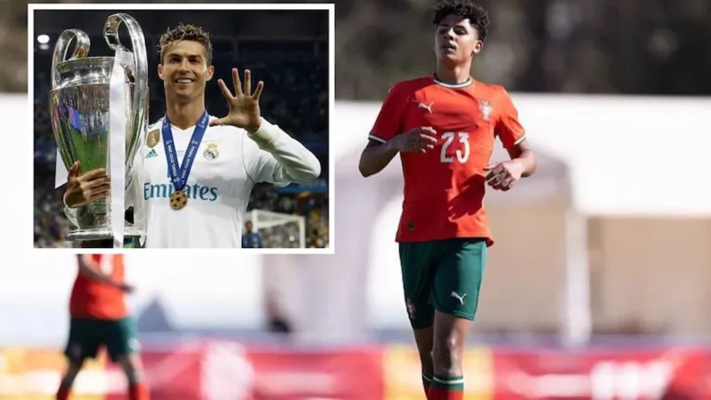 Cristiano Ronaldo Jr është parë duke u stërvitur me ekipin U16 të Real Madridit dhe është shumë pranë transferimit te akademia e klubit.