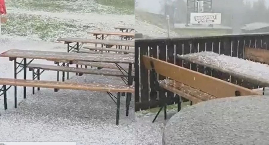 Stuhi të fuqishme me breshër përfshijnë Austrinë dhe Slloveninë, ndërpriten aktivitete publike