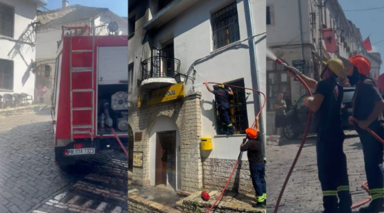Zjarr në qendër të Gjirokastrës, ndërpritet energjia në gjithë qytetin