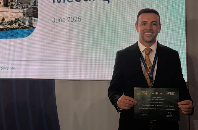 Shërbimi Korrektues i Kosovës u rendit ndër pesë iniciativat më të mira në Evropë në kuadër të EuroPris Prison Award me projektin “Art from Prison”.