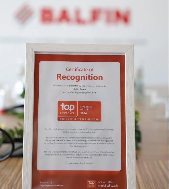 Grupi BALFIN fiton certifikimin prestigjioz “Top Employer 2026”