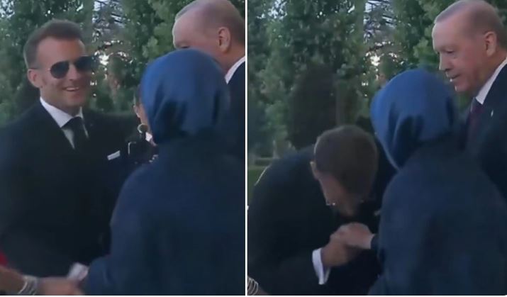 Një përshëndetje që ndezi rrjetet: Macron dhe reagimi i Emina Erdoganit