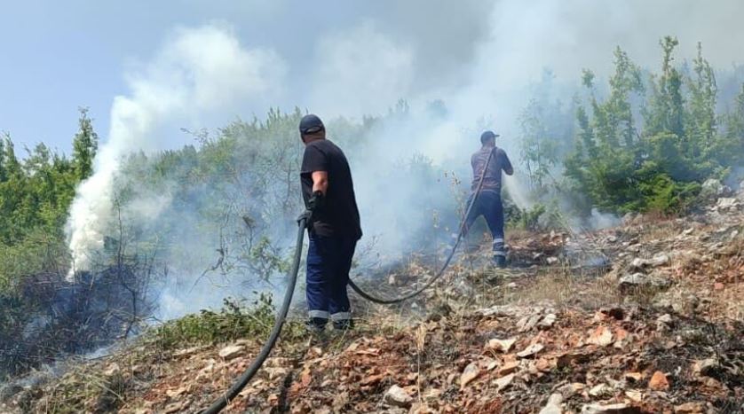 Flakët në Qafë Thanë sfidojnë zjarrfikësit për shkak të temperaturave dhe erës