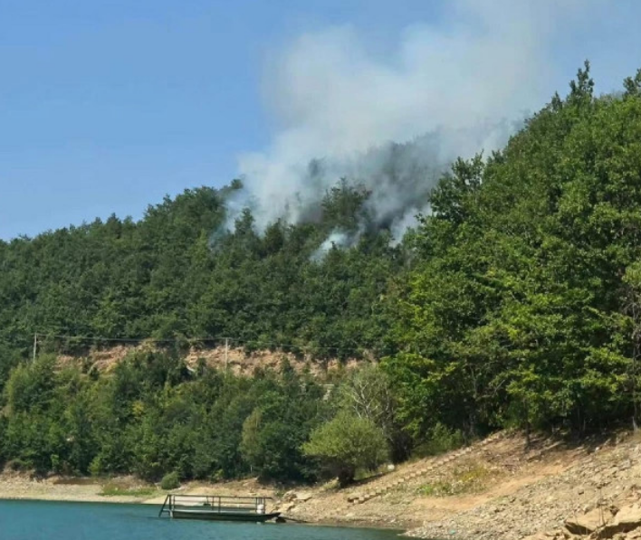 Flakët pushtojnë malet pranë Liqenit të Ujmanit