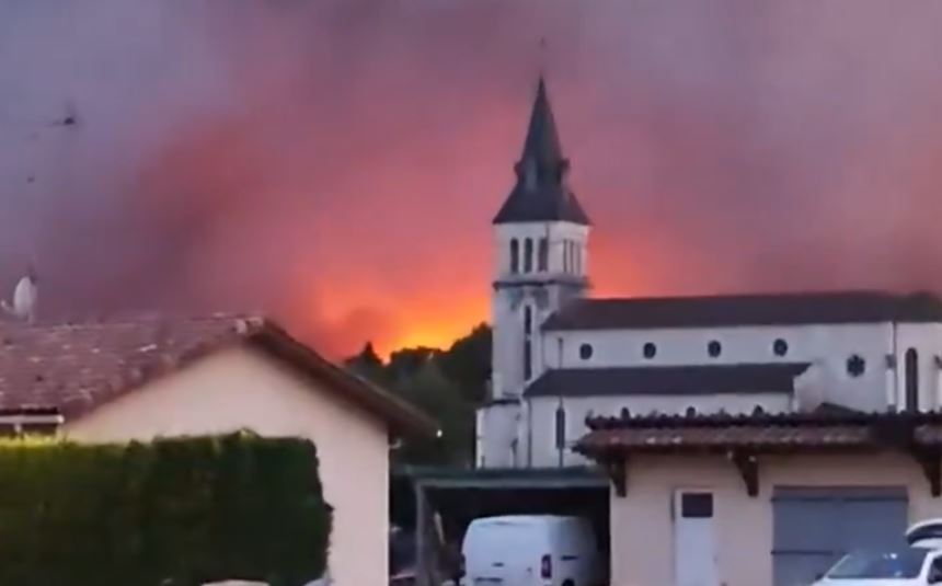 Zjarr i fuqishëm në jugperëndim të Francës detyron evakuimin e qindra banorëve
