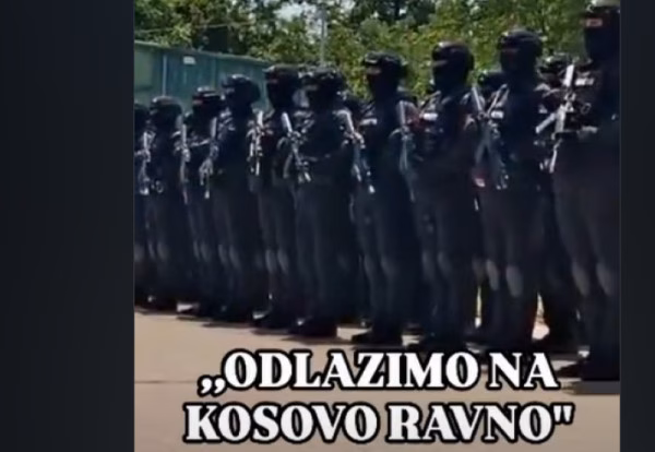 Xhandarmëria serbe këndon këngë nacionaliste me mesazh për Kosovën