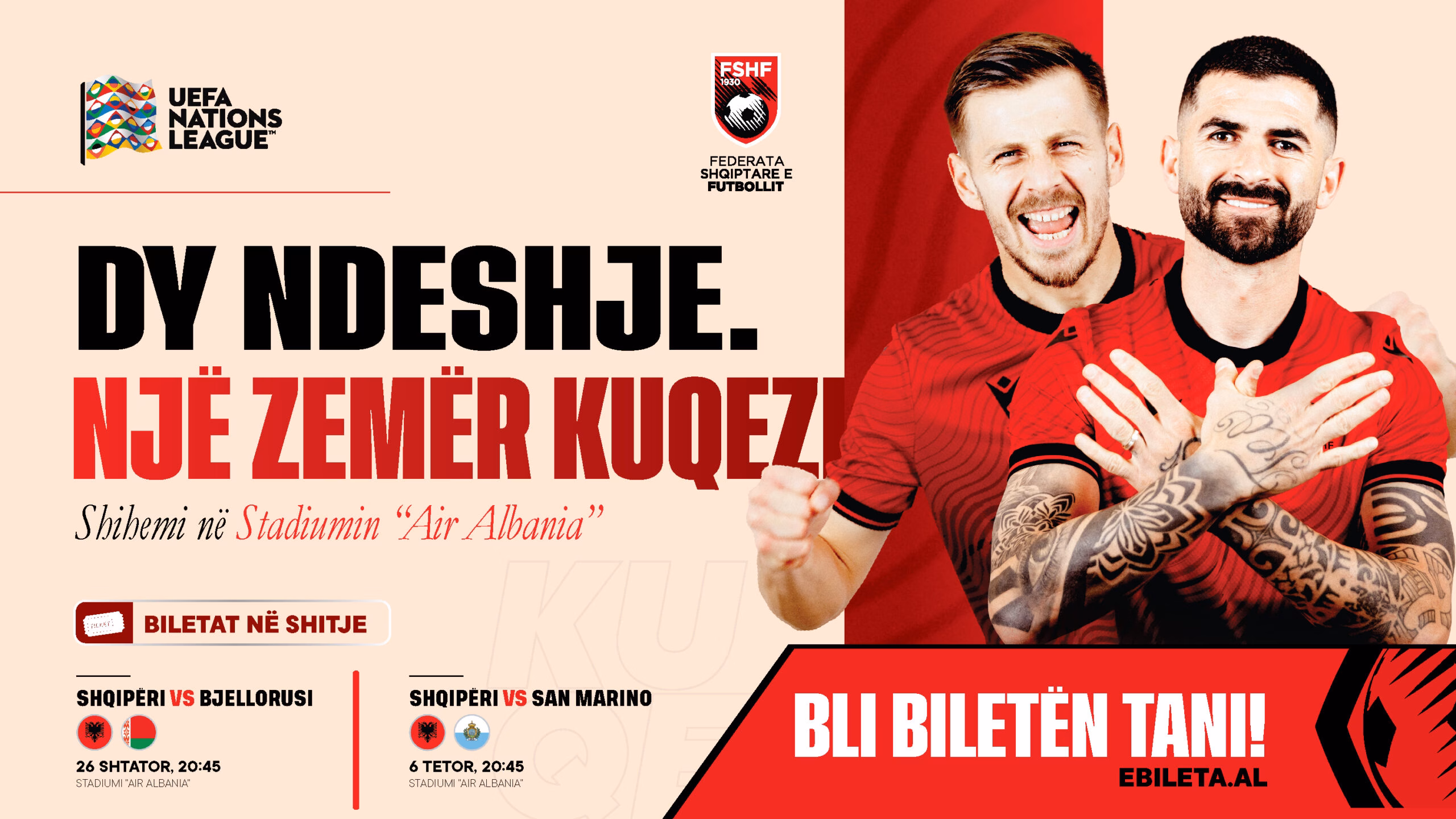 Biletat për ndeshjet e Kombëtares në Ligën e Kombeve tashmë në shitje